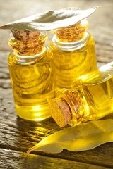 Lorbeeröl mit Lorbeerblatt