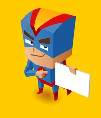Photo sur Plexiglas Super héros Super-héros avec panneau d& 39 affichage