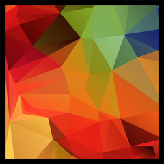 Obraz premium Colorful red and green polygon abstract background, vector