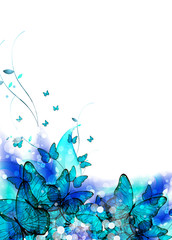 Color vector background or card with butterfly