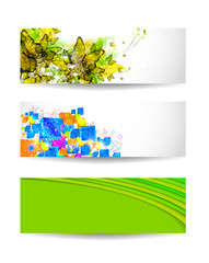 Set of three color vector background
