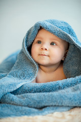 Child in Blue Towel