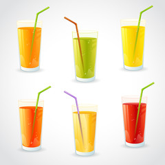 Colorful set of realistic glasses with juice © Yuzach