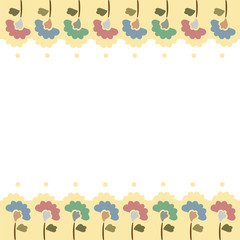 Frame of flowers with empty space