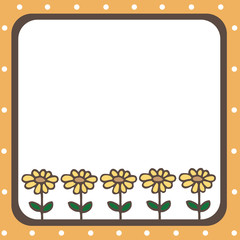 Frame of flowers with empty space