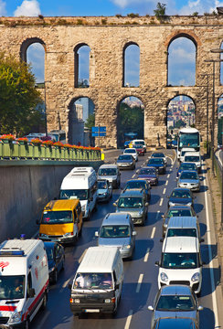 Car Traffic At Istanbul Turkey