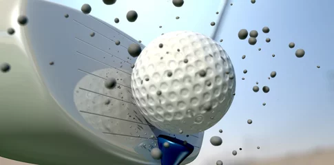 Photo sur Plexiglas Golf Golf Ball And Club Impact
