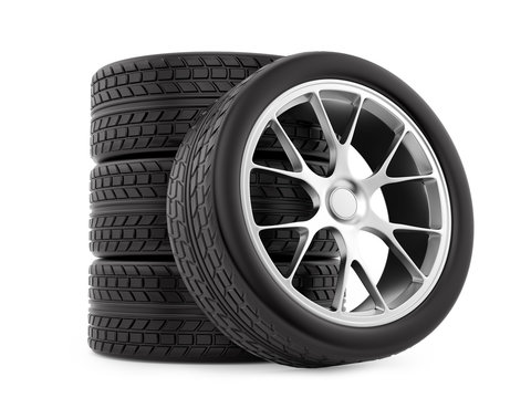 render of wheels, isolated on white