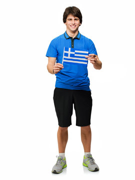 Young Man Holding Italy Flag