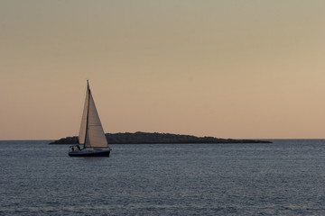 Sailing near island Solta in Croatia