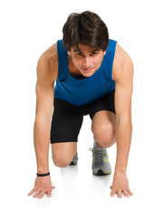 Young Man Ready To Start A Race