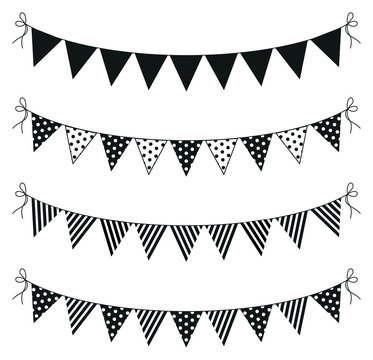a set of four lines of bunting