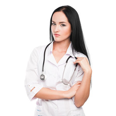 Medical doctor woman with stethoscope