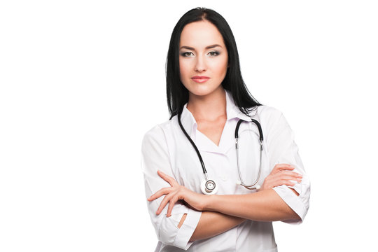 Medical doctor woman with stethoscope