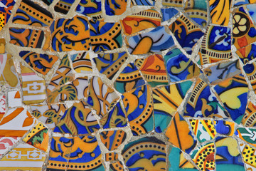 Park mosaic Gyuell (Barcelona, Catalonia, Spain).