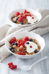 healthy breakfast with yogurt and granola