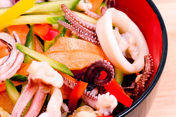 Salad from seafood