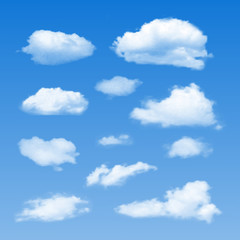 Naklejka na ściany i meble Vector Collection of Cloud Symbols