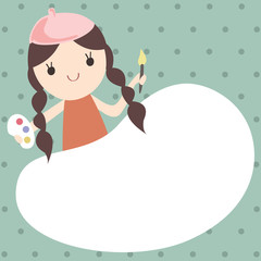 Artist painter cartoon with an empty space