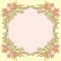 Obraz premium Frame of flower on empty space