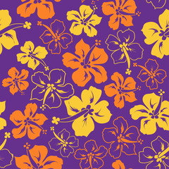 Floral seamless pattern of hibiscus