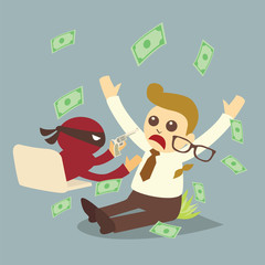 computer crime, concept cartoon vector