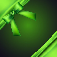 green background with bow and ribbon