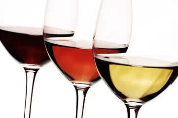 Foto auf Acrylglas Alkohol White, rose and red wine
