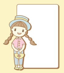 Cute girl with empty space for your text