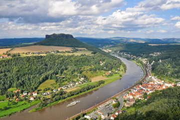 Elbe river from königstein castle, Saxony (Germany)