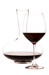 Glass Of Red Wine And Decanter