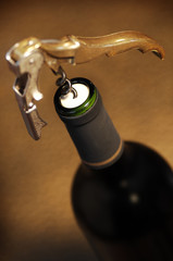 Opening a bottle of wine