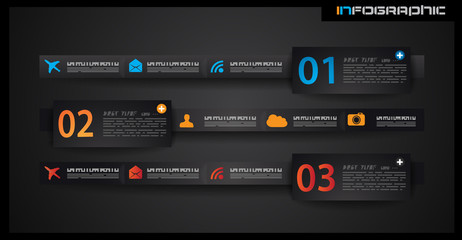 Infographic design template with paper tags.