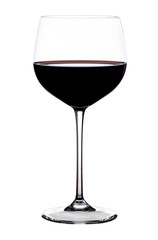 Glas of red Wine on white