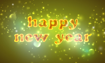 happy new year. holiday background with golden text