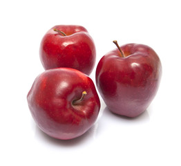 Fototapeta na wymiar red apple close-up isolated on white background