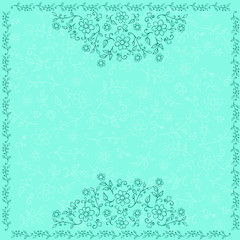 Hand drawn floral frame, vector