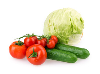 tomato, cucumber, cabbage