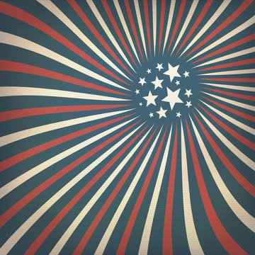 Abstract american flag themed background with stars. Vector, EPS