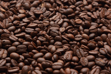 background of roast coffee beans