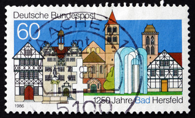 Postage stamp Germany 1989 City of Bad Hersfeld