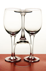 wine glasses on a colored background.