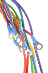 The electric colored wires with terminals