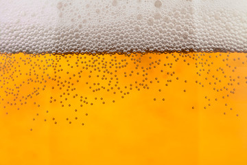 beer bubbles closeup