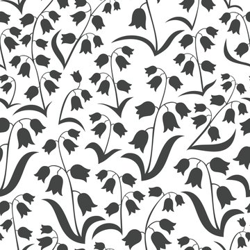 konwalie na białym tle monochromatyczna wiosenna łąka