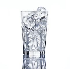 Fresh water in glass, isolated on white