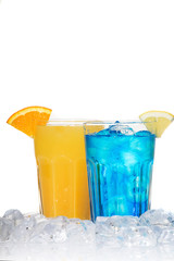 Cocktails isolated on white