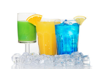 Cocktails isolated on white