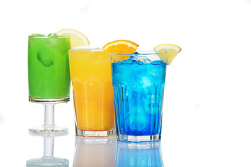 Cocktails isolated on white