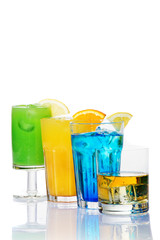 Cocktails isolated on white
